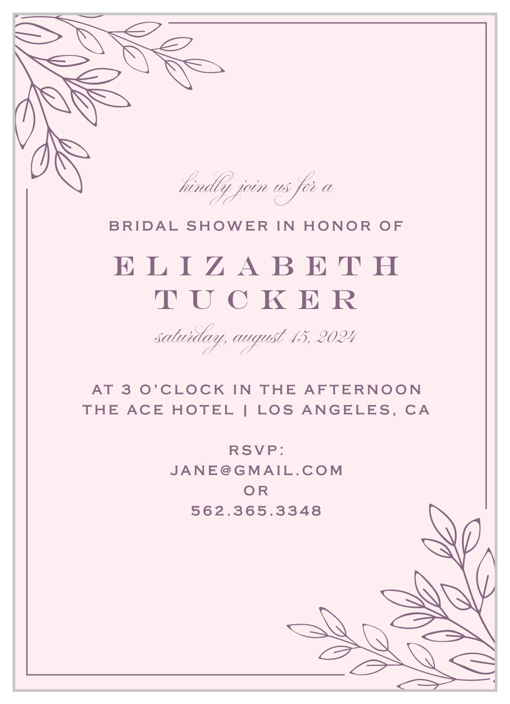 Enchanted Garden Bridal Shower Invitations