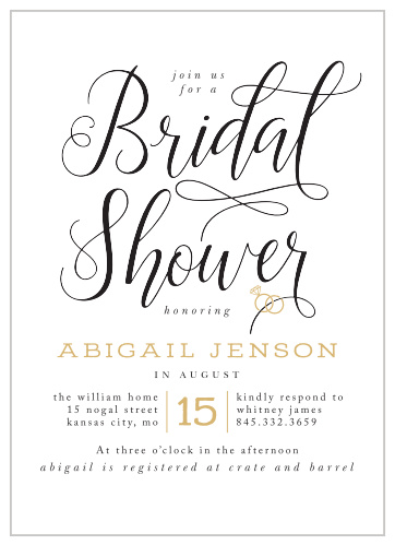 Gilded Bling Bridal Shower Invitations