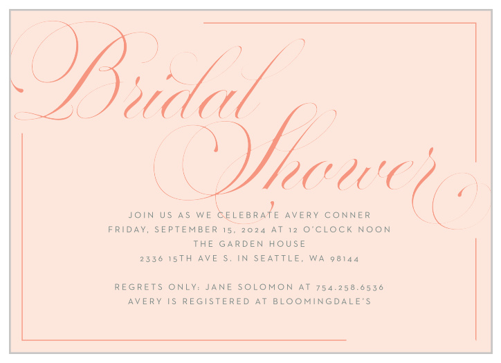 Glamorous Calligraphy Bridal Shower Stickers by Basic Invite