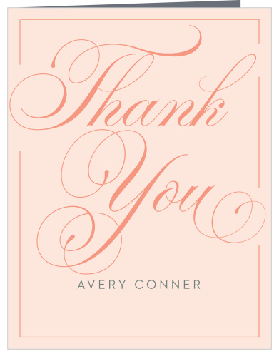 Glamorous Calligraphy Bridal Shower Thank You Cards