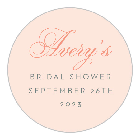 Glamorous Calligraphy Bridal Shower Stickers