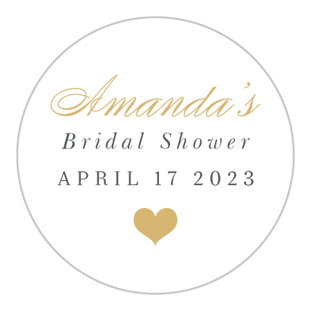 Small Heart Bridal Shower Stickers