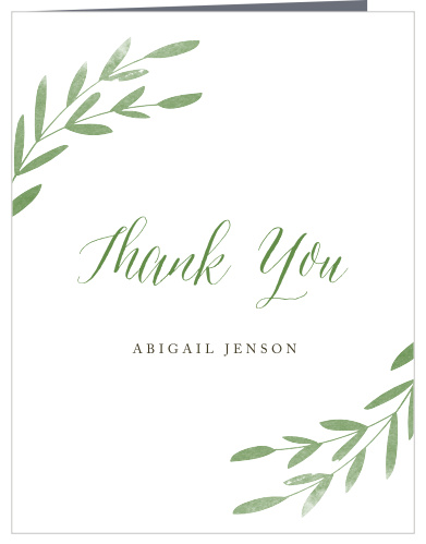 Spring Leaves Bridal Shower Thank You Cards