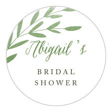 Our Spring Leaves Bridal Shower Stickers are simply designed.