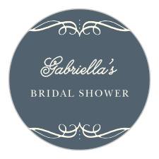 Our Swirling Script Bridal Shower Stickers are the picture of vintage elegance!
