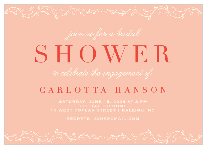 Go for a classically romantic design with our Classic Vines Bridal Shower Invitations!