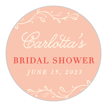Classic Vines Bridal Shower Stickers