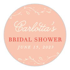 Go for a vintage romantic design with our Classic Vines Bridal Shower Stickers!