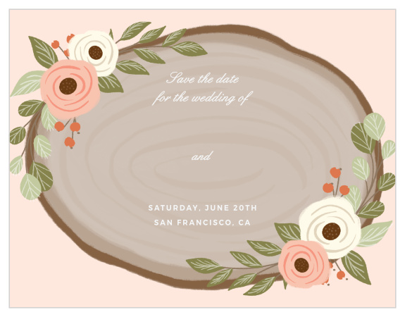 Family and friends are sure to run to their calendars to mark your wedding date when you send out our Country Chic Save the Date Cards.