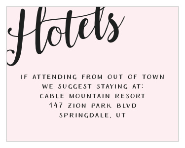 Recommend only the best local hotels to your guests with our stunning Splendid Glamour Bat Mitzvah Lodging Cards.