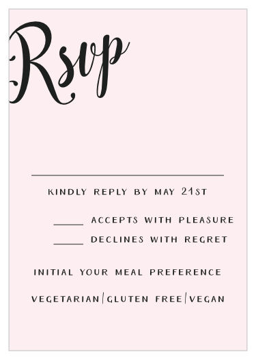 Our Splendid Glamour Bat Mitzvah Response Cards give you the opportunity to tally up all of your guests, as well as their individualized needs.