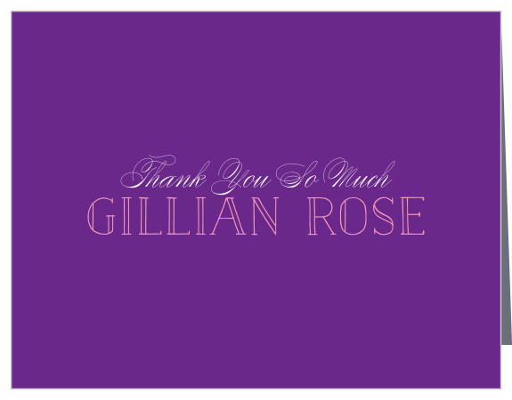 Our Sweet Type Bat Mitzvah Thank You Cards utilize the same gorgeous design and color scheme as several other cards in the Sweet Type mitzvah suite.