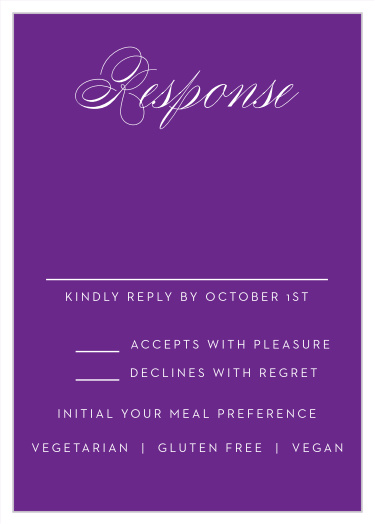 Our Sweet Type Bat Mitzvah Response Cards give you the opportunity to tally up all of your guests, as well as their individualized needs.