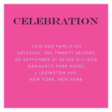 Our Art Pop Bat Mitzvah Reception Cards utilize the same gorgeous design and color scheme as several other cards in the Art Pop mitzvah suite. 