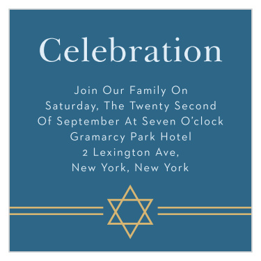 Our Cutting Edge Bar Mitzvah Reception Cards utilize the same gorgeous design and color scheme as several other cards in the Cutting Edge mitzvah suite.