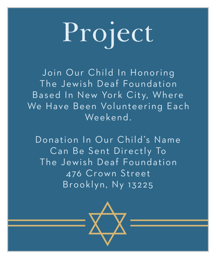 Cutting Edge Bar Mitzvah Project Cards