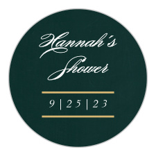 A gold framed chalkboard sets the stage for our Lovely Border Bridal Shower Stickers.