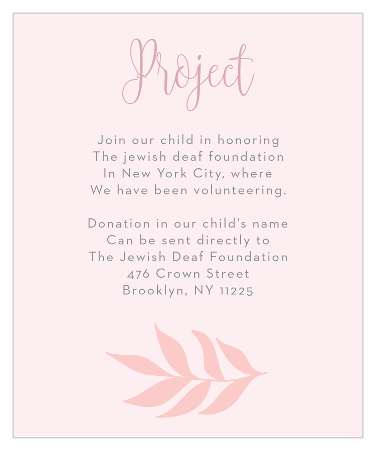 Enchanted Leaves Bat Mitzvah Project Cards