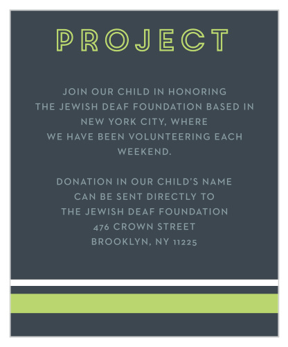 Contemporary Lines Bar Mitzvah Project Cards