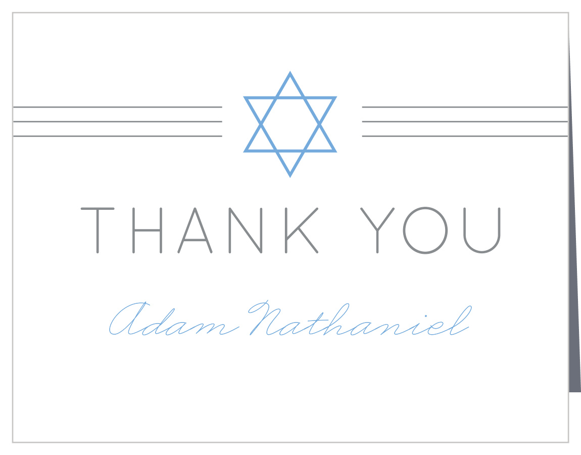 Simply Classic Bar Mitzvah Thank You Cards