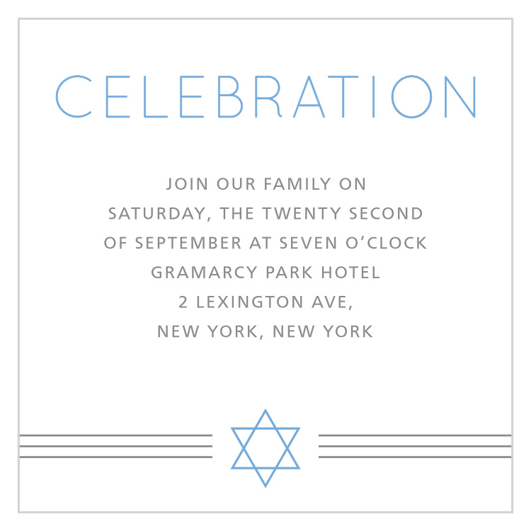 Simply Classic Bar Mitzvah Reception Cards
