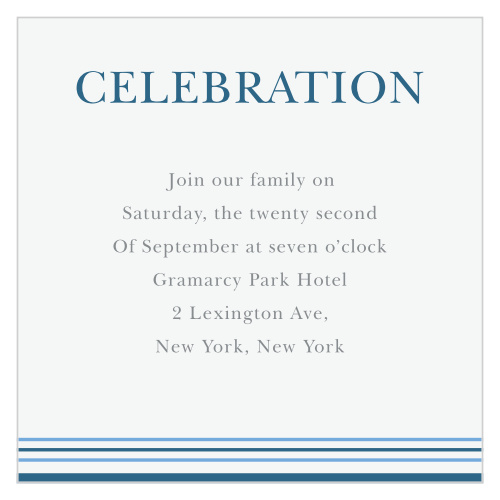 Striped Tallis Bar Mitzvah Reception Cards