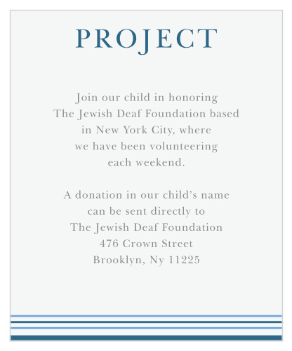 Striped Tallis Bar Mitzvah Project Cards
