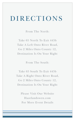 Striped Tallis Bar Mitzvah Direction Cards