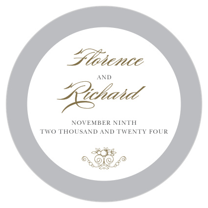 The luxurious design of our Vintage Damask Drink Coasters feature ornate embellishments and calligraphy colored in old gold and a bold french grey border.