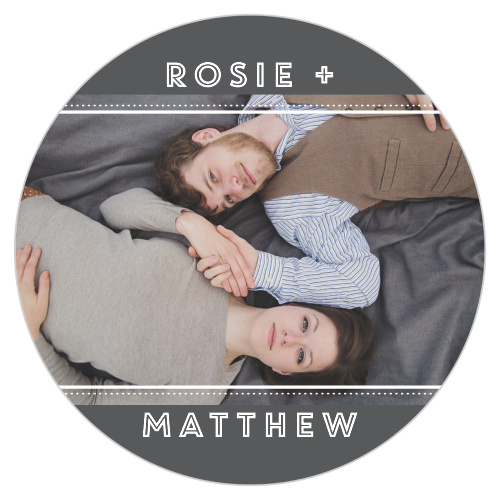 Our Simply Named Coasters are irresistibly modern, featuring neatly stenciled lettering, a cool-gray background, and a photo of your choice as a banner across their center.