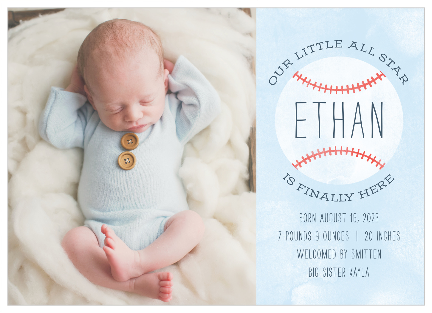 Baseball Baby Birth Announcements