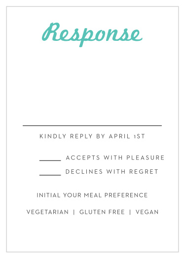 Our Clean Monogram Bar Mitzvah Response Cards give you the opportunity to tally up all of your guests, as well as their individualized needs.