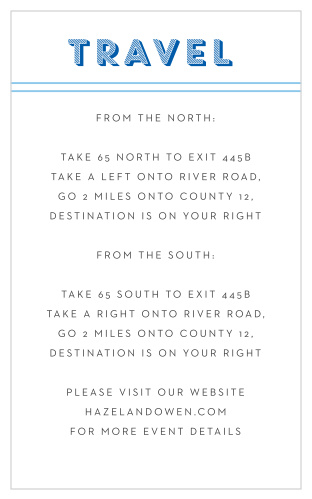 Guide your guests to the location of your son's celebration with our bold and bright Big Name Bar Mitzvah Direction Cards. 