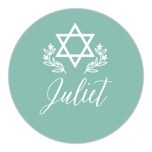 Romantic Script Bat Mitzvah Stickers are perfect for sealing envelopes, decorating stationery, and as lovely little mementos of the big day!