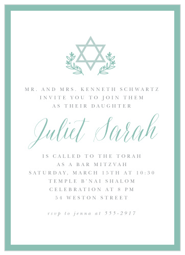 NEW Bat Mitzvah Invitations | Match Your Colors & Style Free!