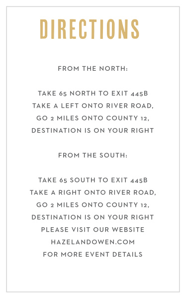 Our Modern Star Bar Mitzvah Direction Cards utilize the same gorgeous design and color scheme as several other cards in the Modern Star mitzvah suite.