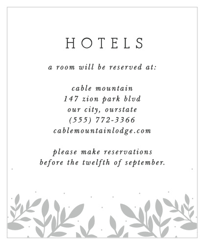 Inform your out-of-town guests as to where you've arranged for them to stay while in town for your event, with our Whimsical Love Birds Accommodation Cards!