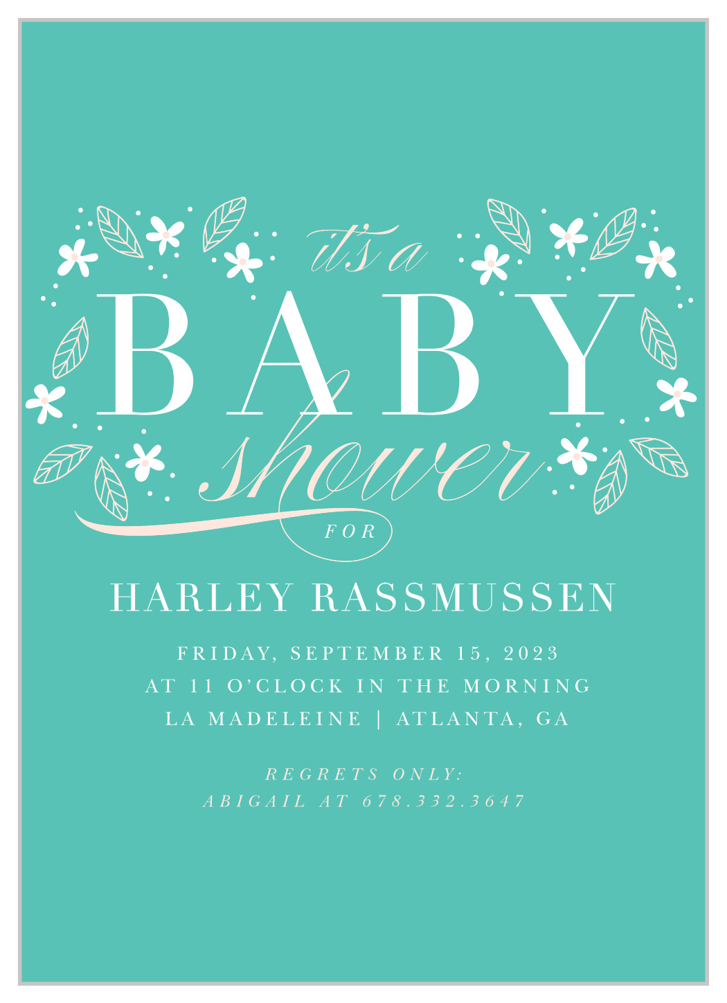 Baby's Breath Baby Shower Invitations