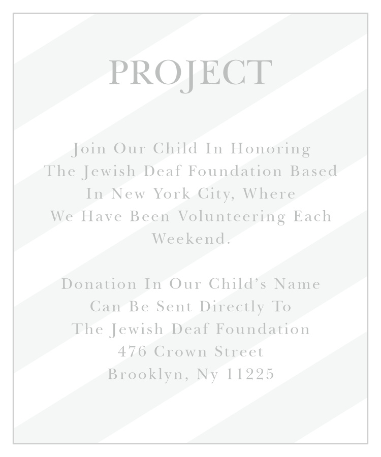 Frankly Framed Bar Mitzvah Project Cards