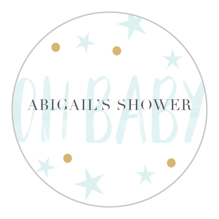 Delicate Night Baby Shower Stickers