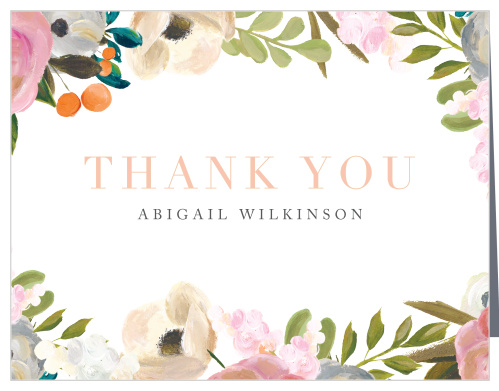 Gouache Blooms Baby Shower Thank You Cards
