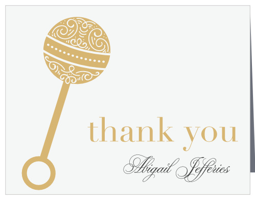 Ornate Rattle Baby Shower Thank You Cards