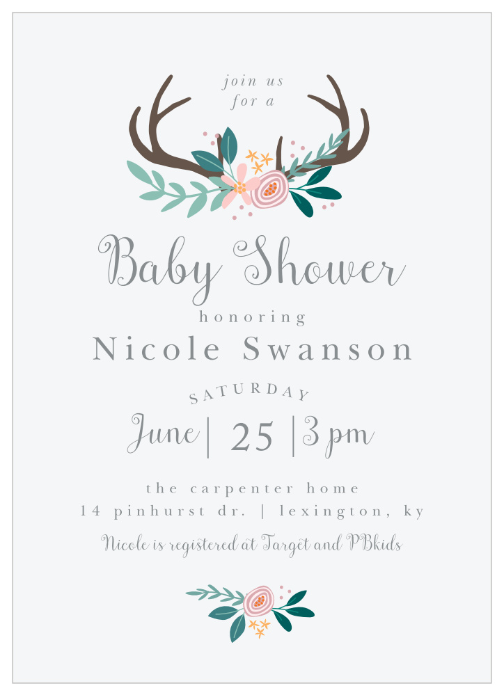 Rustic Bouquet Baby Shower Invitations
