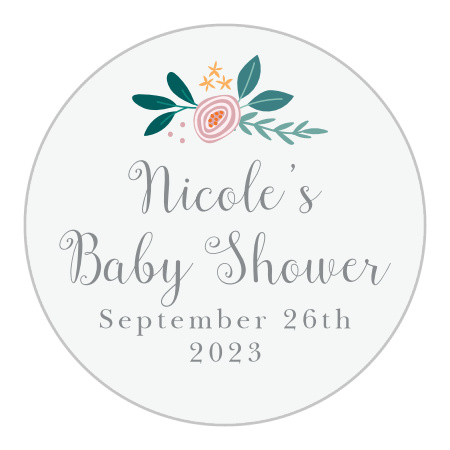 Rustic Bouquet Baby Shower Stickers