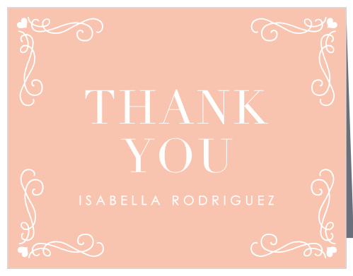 Our Swirls & Hearts Baby Shower Thank You Cards are classically lovely.