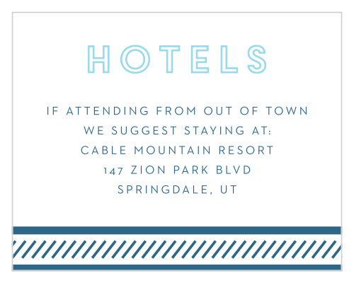 Recommend only the best local hotels to your guests with our stunning Retro Columns Bar Mitzvah Lodging Cards.