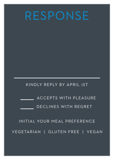 Our Make A Statement Bar Mitzvah Response Cards give you the opportunity to tally up all of your guests, as well as their individualized needs.