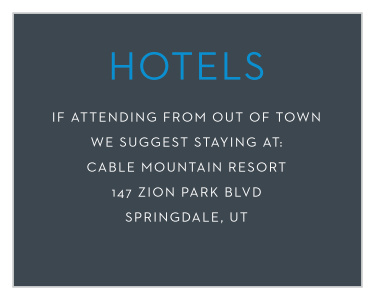 Recommend only the best local hotels to your guests with our stunning Make A Statement Bar Mitzvah Lodging Cards.