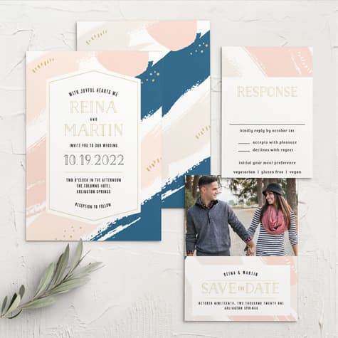 Perennial Painterly Wedding Invitations