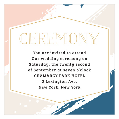 Our Perennial Painterly Ceremony Cards utilize the same gorgeous design and color scheme as several other cards in the Perennial Painterly wedding suite.